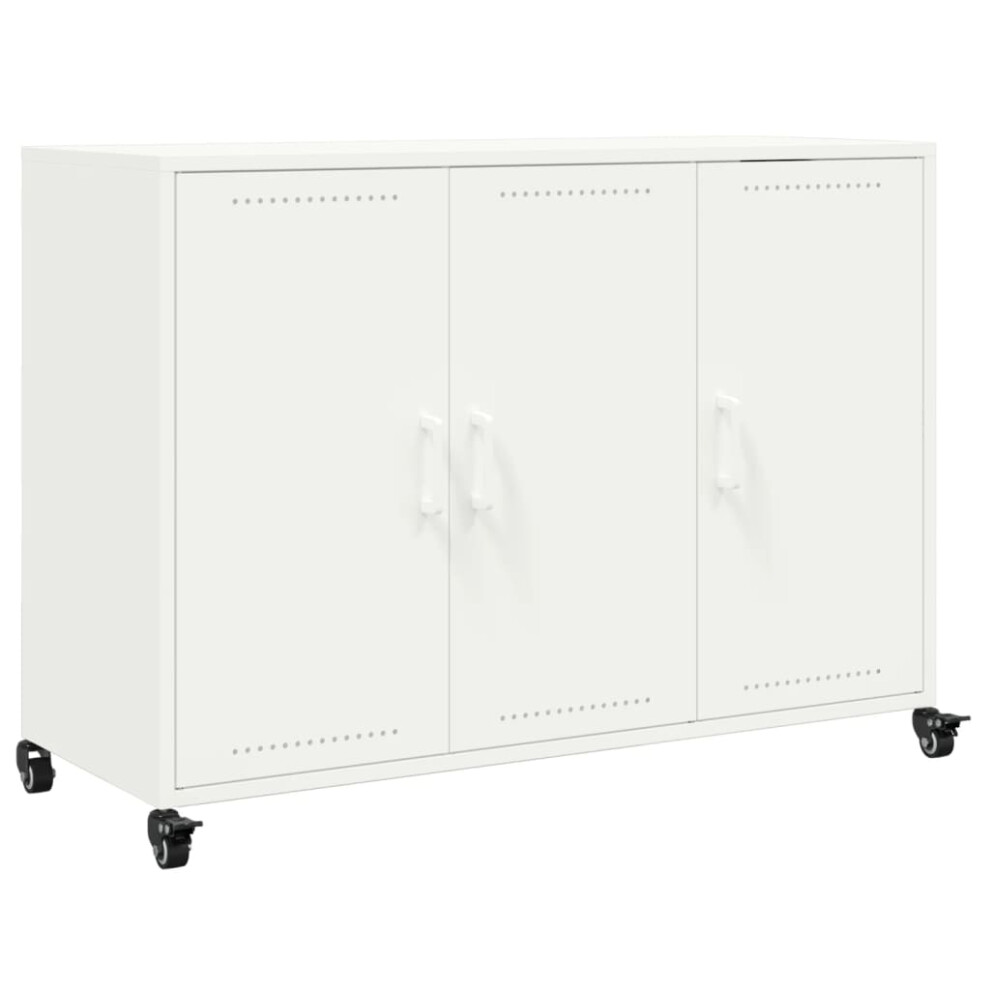 (white) vidaXL Sideboard Storage Cupboard Side Cabinet Highboard Mustard Yellow Steel