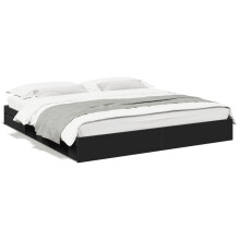 vidaXL Bed Frame with Drawers Home Bed Base Black 200x200 cm Engineered Wood