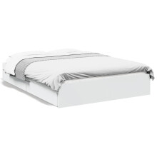 (white, 120 x 190 cm) vidaXL Bed Frame with Drawers Bed Black 135x190 cm Double Engineered Wood