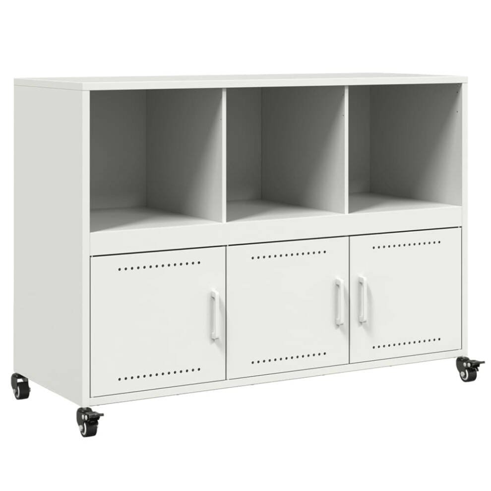 (white) vidaXL Sideboard Storage Cupboard Side Cabinet Highboard Olive Green Steel