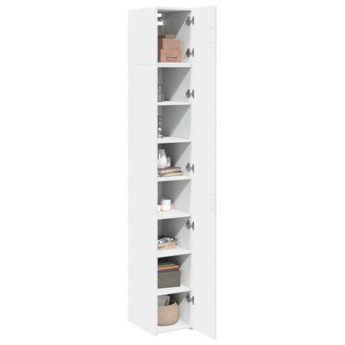 VidaXL (white) vidaXL Slim Storage Cabinet Highboard Sideboard Concrete Grey Engineered Wood 2