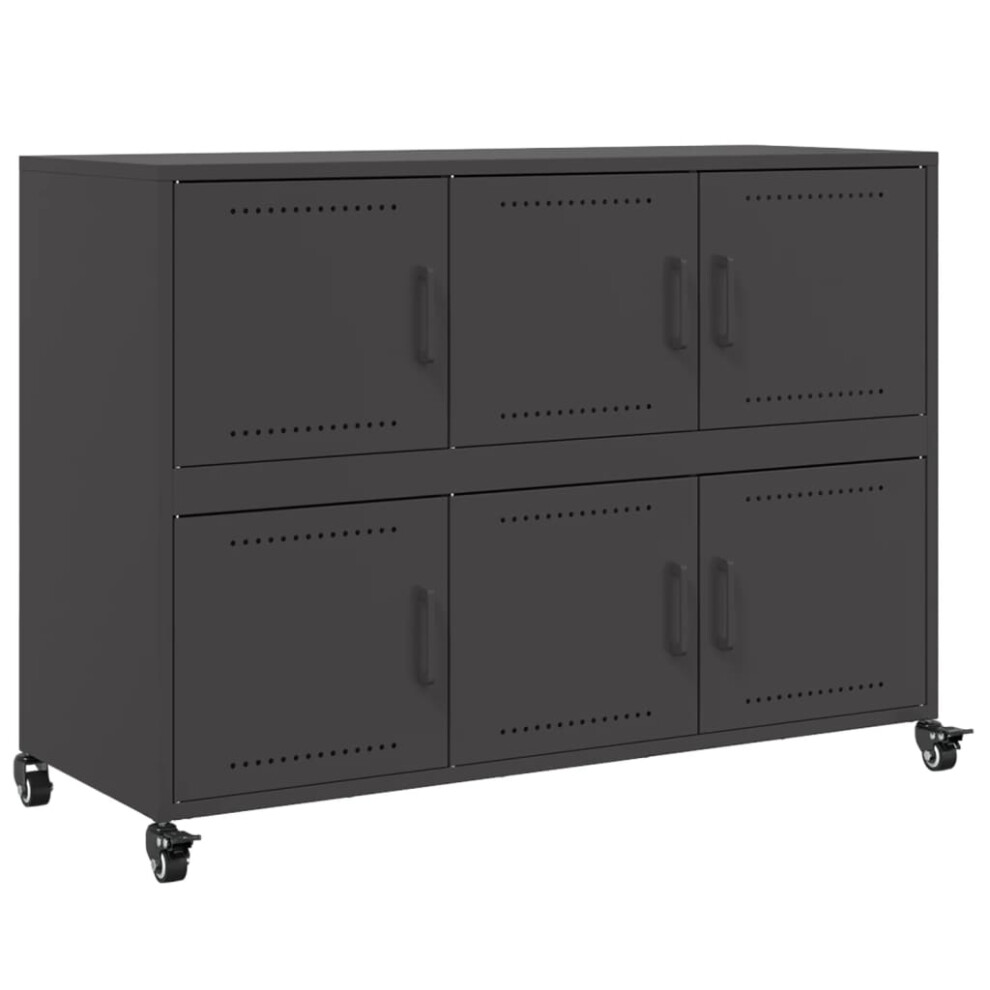 Vidaxl (Black) Sideboard Storage Cupboard Side Cabinet Highboard Olive Green Steel