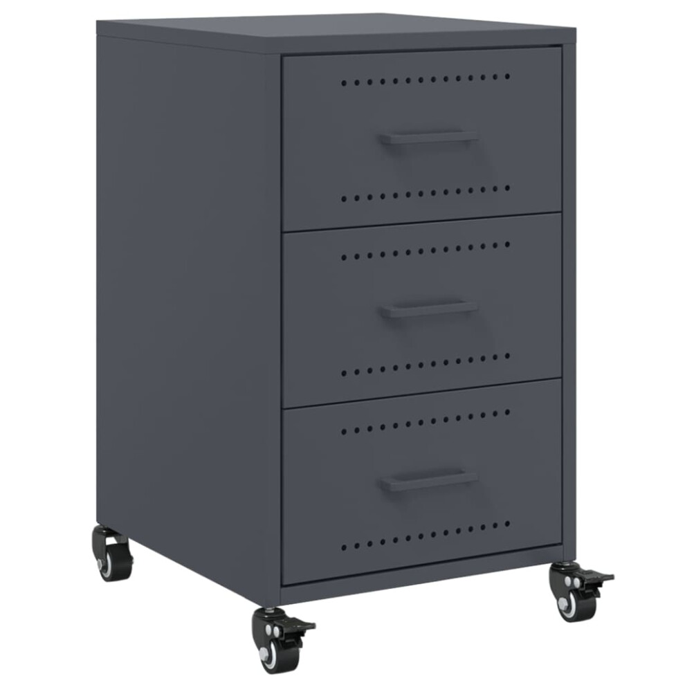 Vidaxl (Anthracite) Bedside Cabinet Nightstand Side Table Bed Cabinet Bed Table White Steel