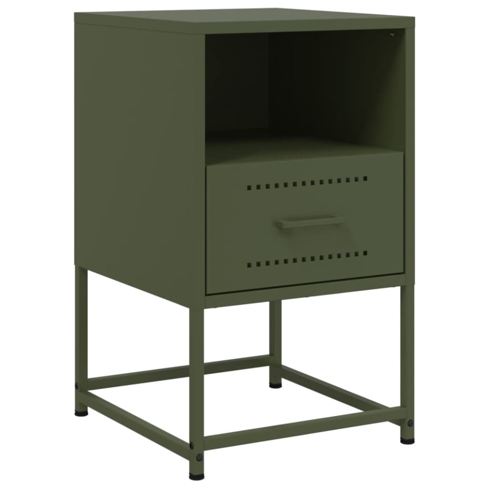 Vidaxl (Green, 1 Pcs) Bedside Cabinet Nightstand Side Table Bed Cabinet Bed Table White Steel