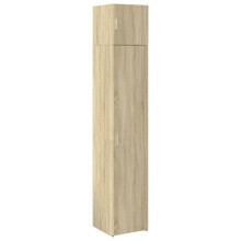 (sonoma oak) vidaXL Slim Storage Cabinet Hall Side Cabinet Sideboard Black Engineered Wood