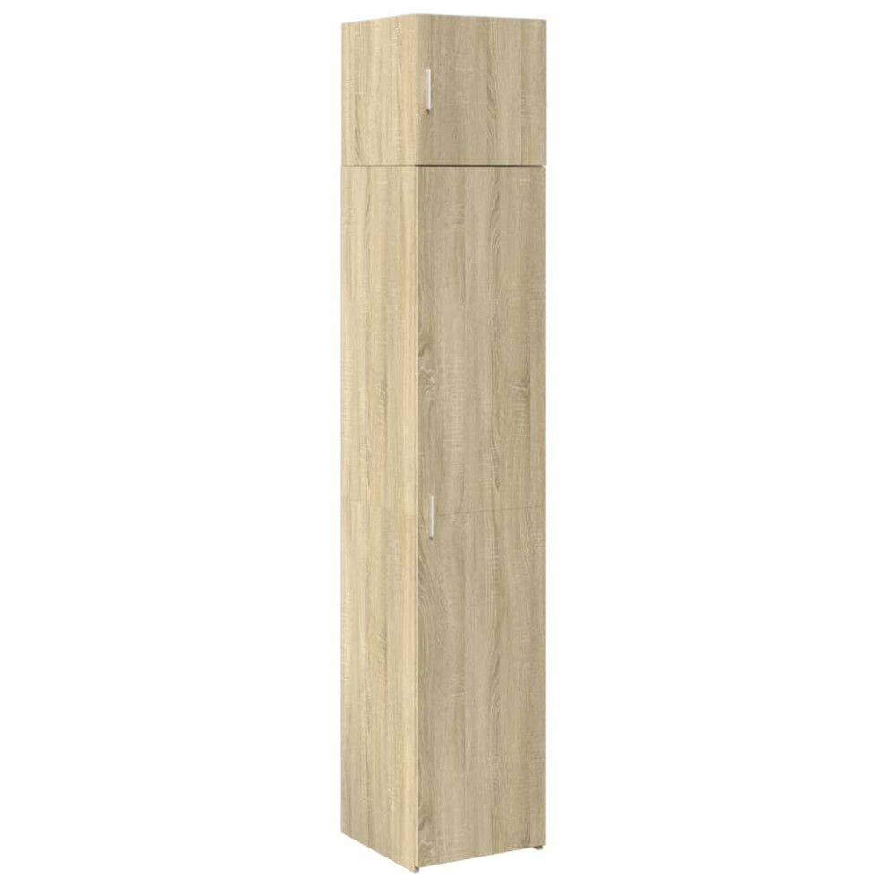 Vidaxl (Sonoma Oak) Slim Storage Cabinet Hall Side Cabinet Sideboard Black Engineered Wood