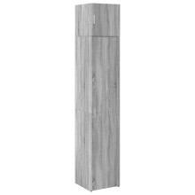 (grey sonoma) vidaXL Slim Storage Cabinet Hall Side Cabinet Sideboard Black Engineered Wood