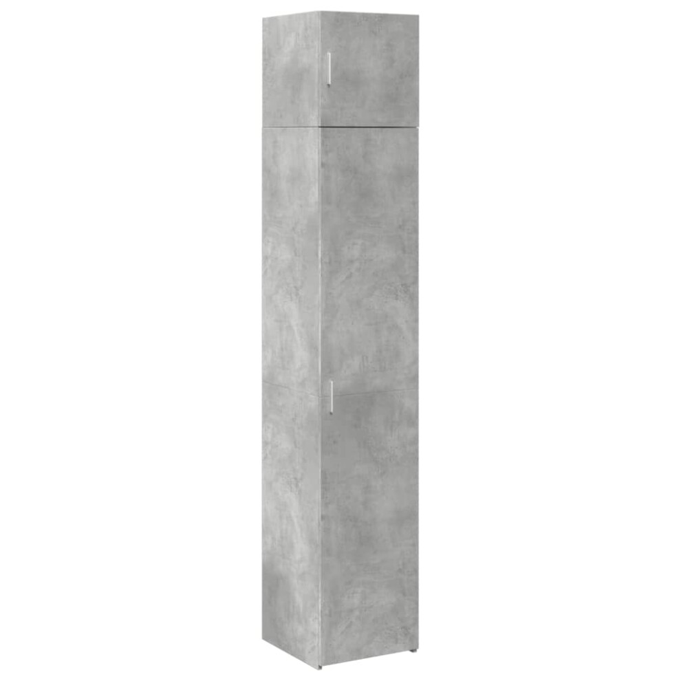 Vidaxl (Concrete Grey) Slim Storage Cabinet Hall Side Cabinet Sideboard Black Engineered Wood