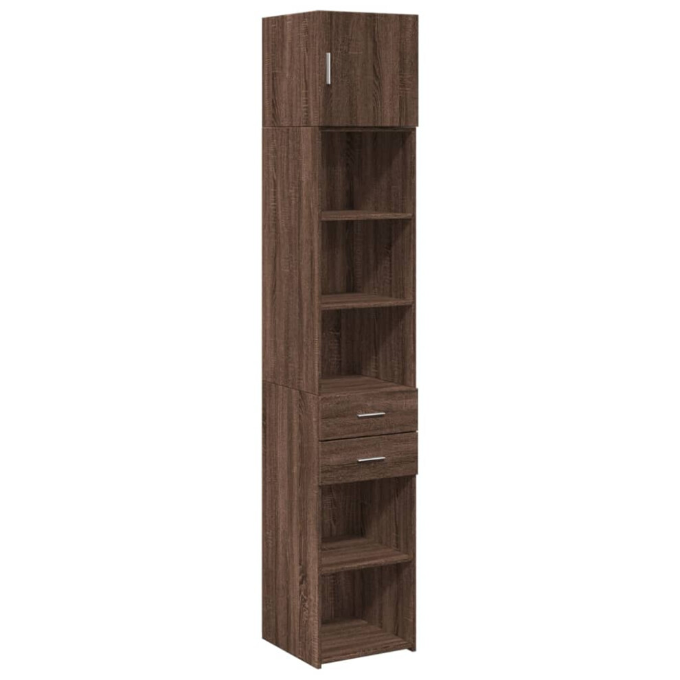 (brown oak) vidaXL Slim Storage Cabinet Side Cabinet Sideboard Cupboard Engineered Wood