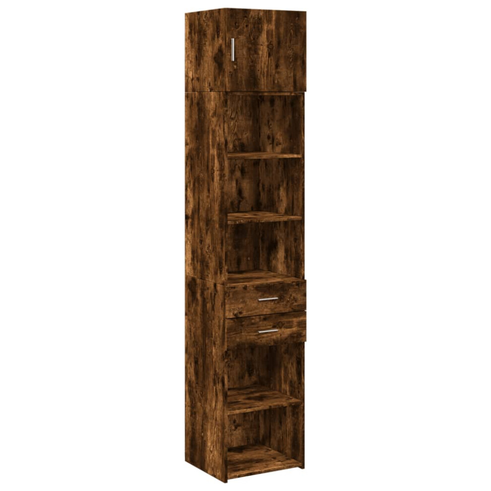 (smoked oak) vidaXL Slim Storage Cabinet Highboard Sideboard Concrete Grey Engineered Wood