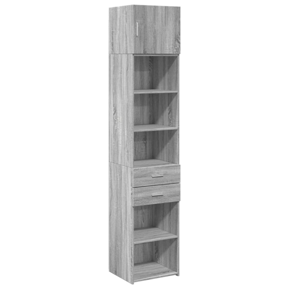 (grey sonoma) vidaXL Slim Storage Cabinet Highboard Sideboard Concrete Grey Engineered Wood