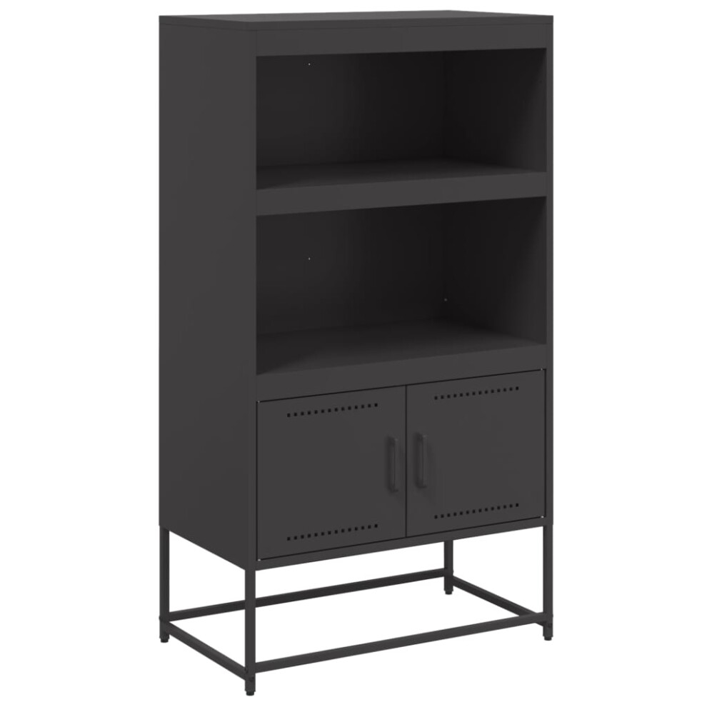 Vidaxl (Black) Highboard Sideboard Side Cabinet Storage Organiser Cupboard White Steel