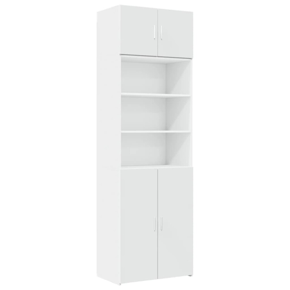 (white) vidaXL Storage Cabinet Side Cabinet Sideboard Home Cupboard Engineered Wood