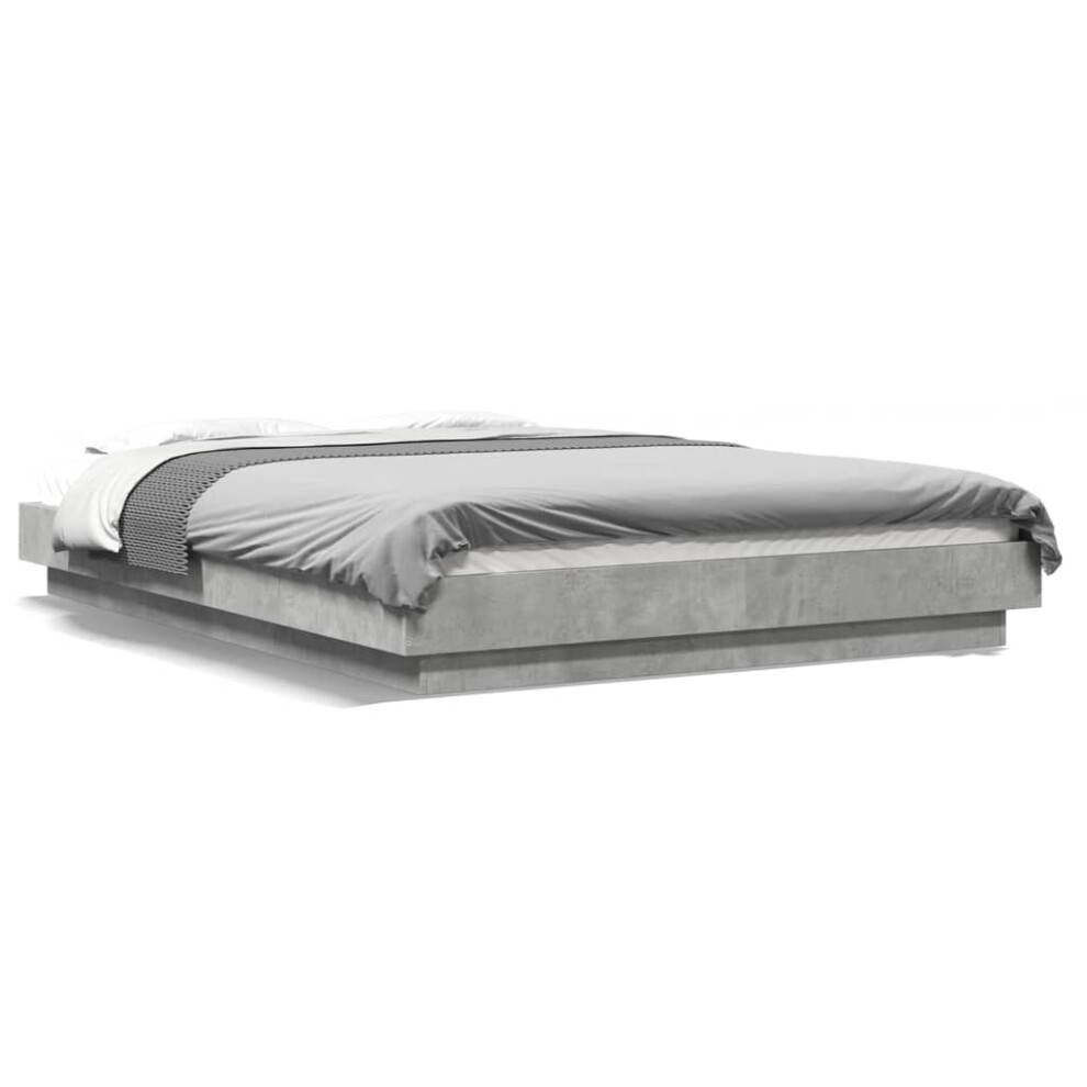 Vidaxl (Concrete Grey, 140 X 190 Cm) Bed Frame Home Bed Base Mattress Foundation Bedstead Engineered Wood