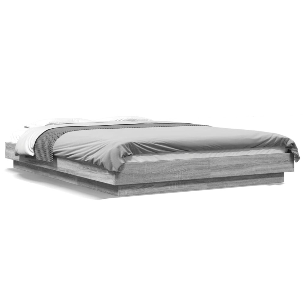 Vidaxl (Grey Sonoma, 120 X 190 Cm) Bed Frame Home Bed Base Mattress Foundation Bedstead Engineered Wood
