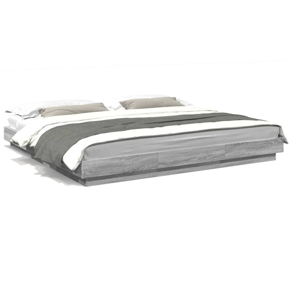 Vidaxl (Grey Sonoma, 200 X 200 Cm) Bed Frame Home Bed Base Mattress Foundation Bedstead Engineered Wood