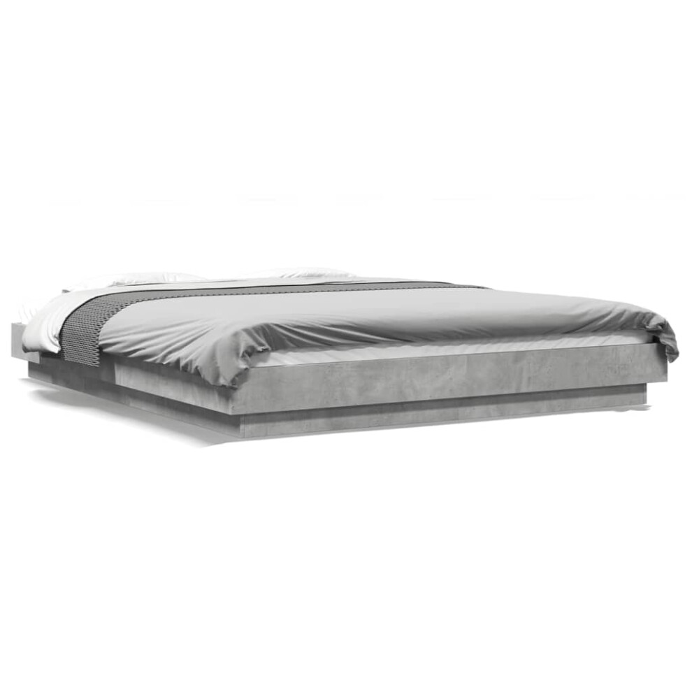 Vidaxl (Concrete Grey, 160 X 200 Cm) Bed Frame Home Bed Base Mattress Foundation Bedstead Engineered Wood