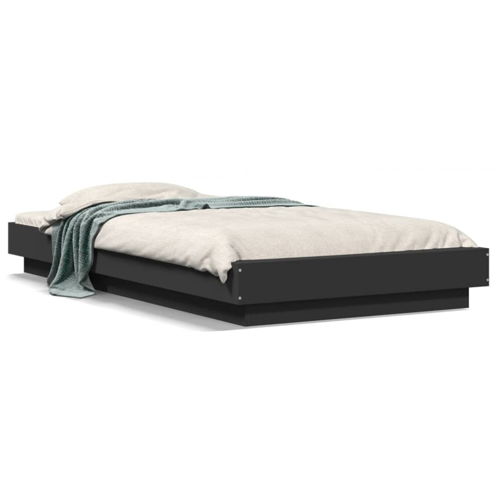 Vidaxl (Black, 90 X 190 Cm) Bed Frame Home Bed Base Mattress Foundation Bedstead Engineered Wood