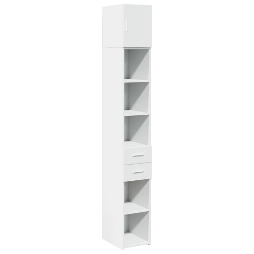 VidaXL (white) vidaXL Slim Storage Cabinet Highboard Sideboard Concrete Grey Engineered Wood