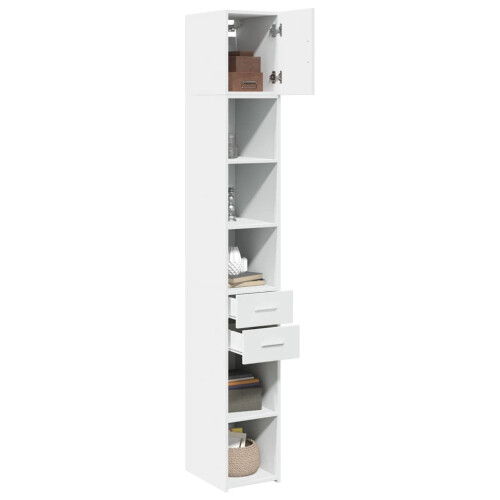 VidaXL (white) vidaXL Slim Storage Cabinet Highboard Sideboard Concrete Grey Engineered Wood 2