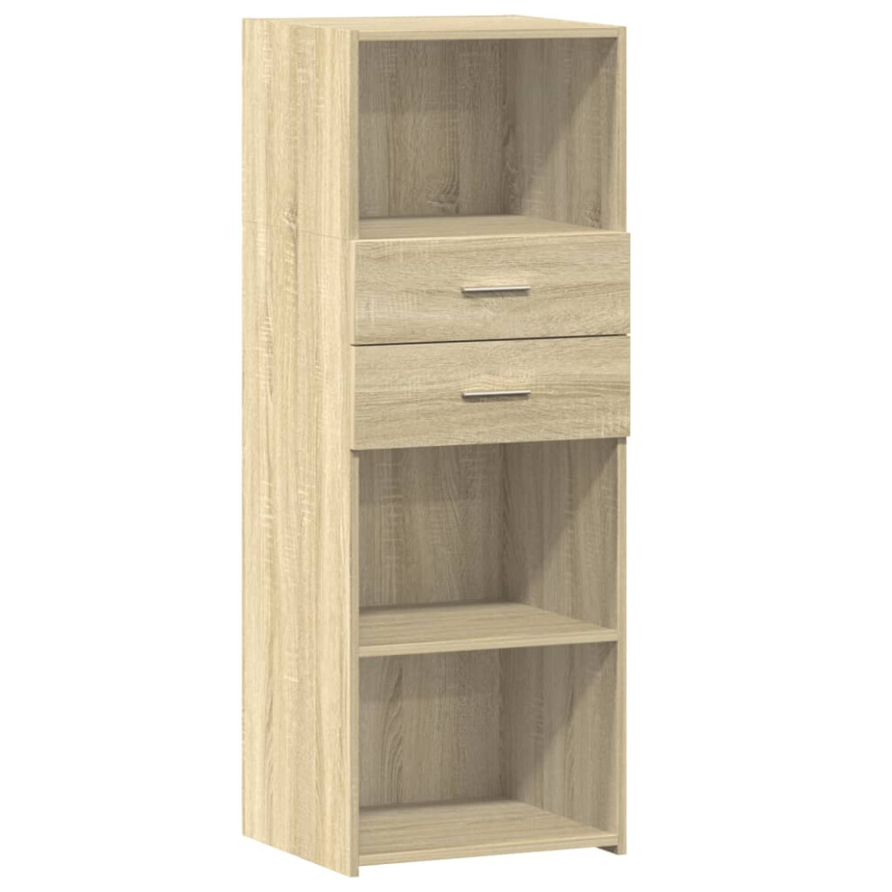 Vidaxl (Sonoma Oak) Highboard Sideboard Cabinet Storage Cupboard Brown Oak Engineered Wood