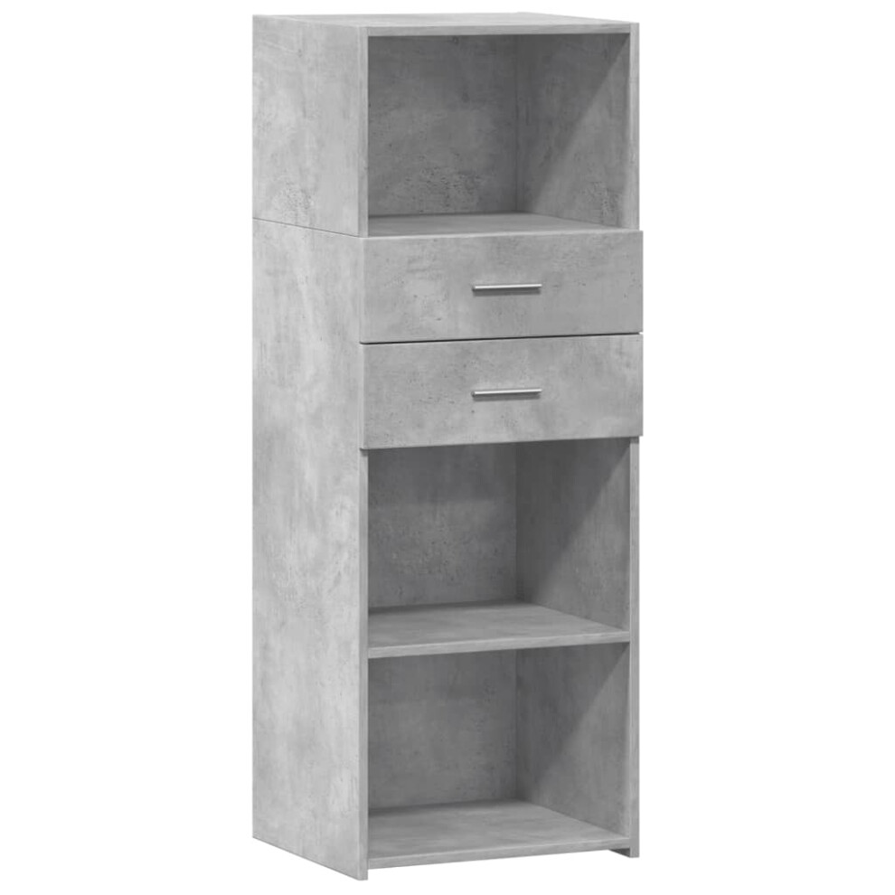 Vidaxl (Concrete Grey) Highboard Sideboard Cabinet Storage Cupboard Brown Oak Engineered Wood
