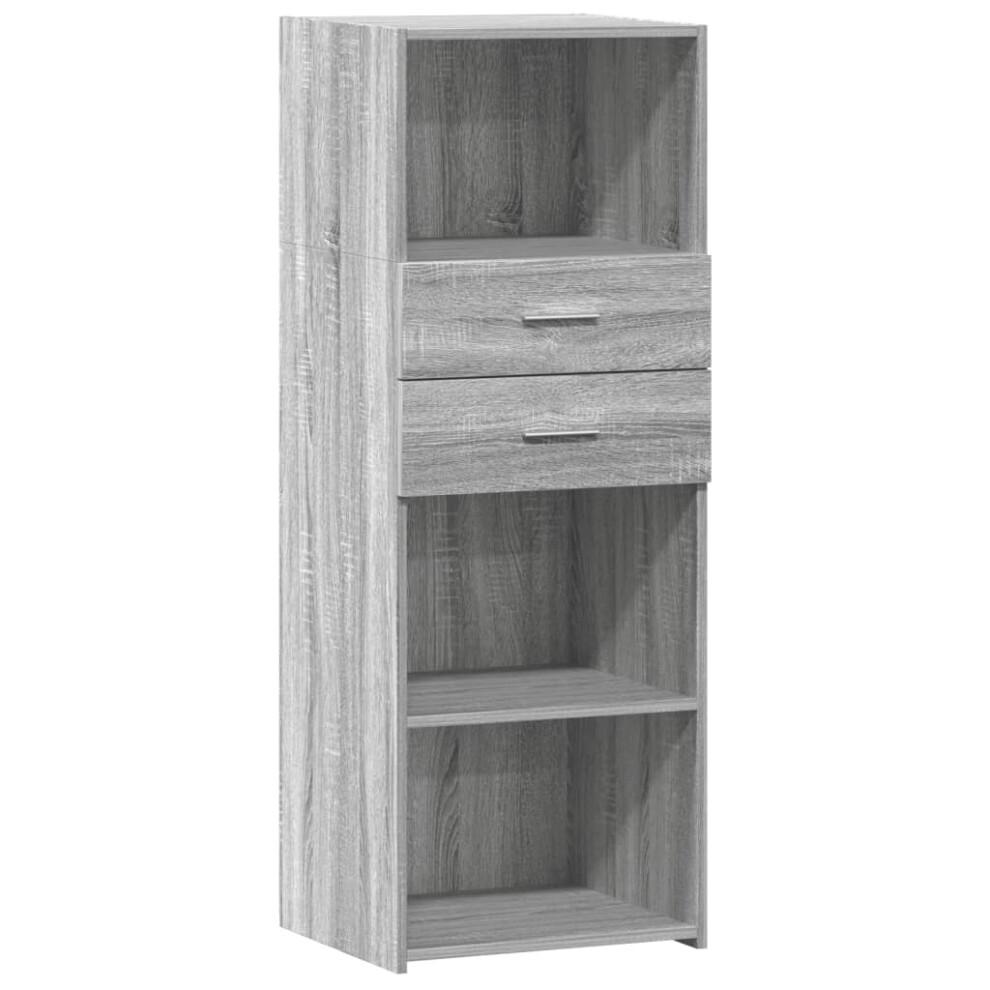 Vidaxl (Grey Sonoma) Highboard Sideboard Cabinet Storage Cupboard Brown Oak Engineered Wood