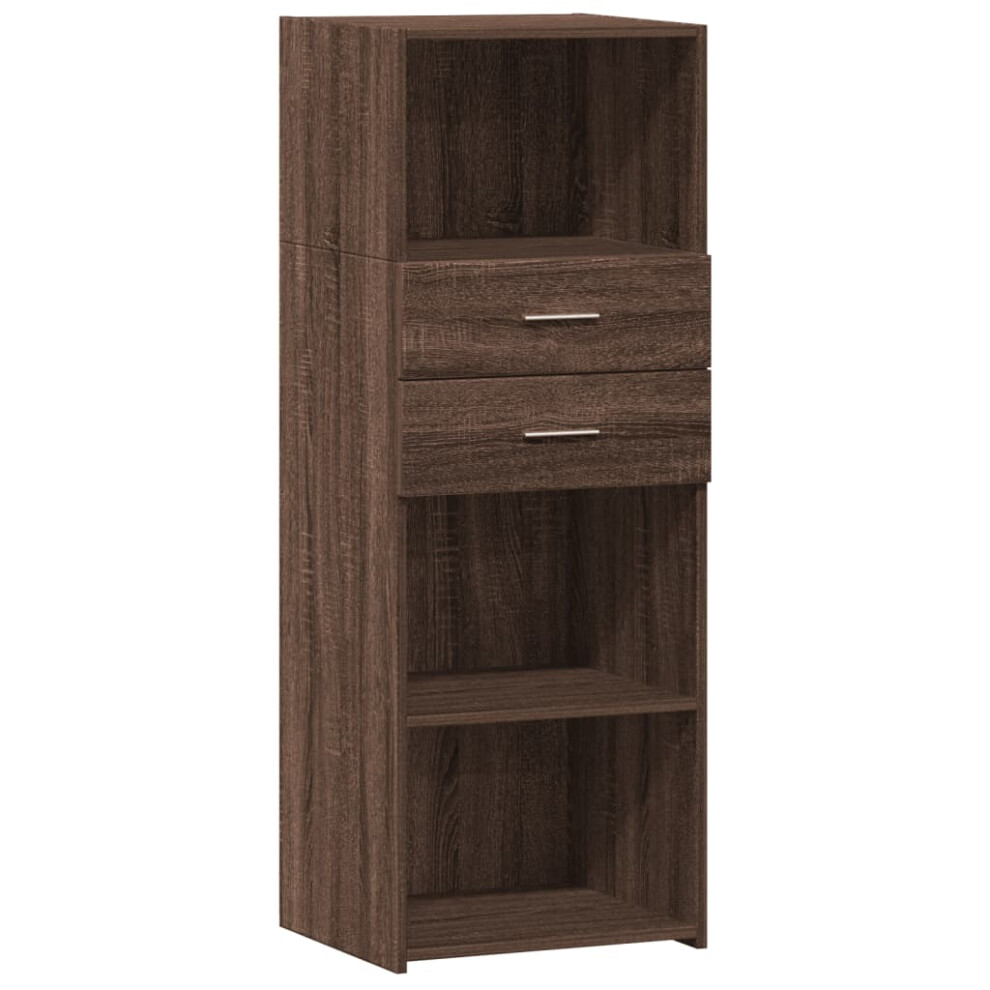 Vidaxl (Brown Oak) Highboard Sideboard Cabinet Storage Cupboard Brown Oak Engineered Wood