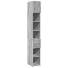 (grey sonoma) vidaXL Slim Storage Cabinet Highboard Sideboard Concrete Grey Engineered Wood