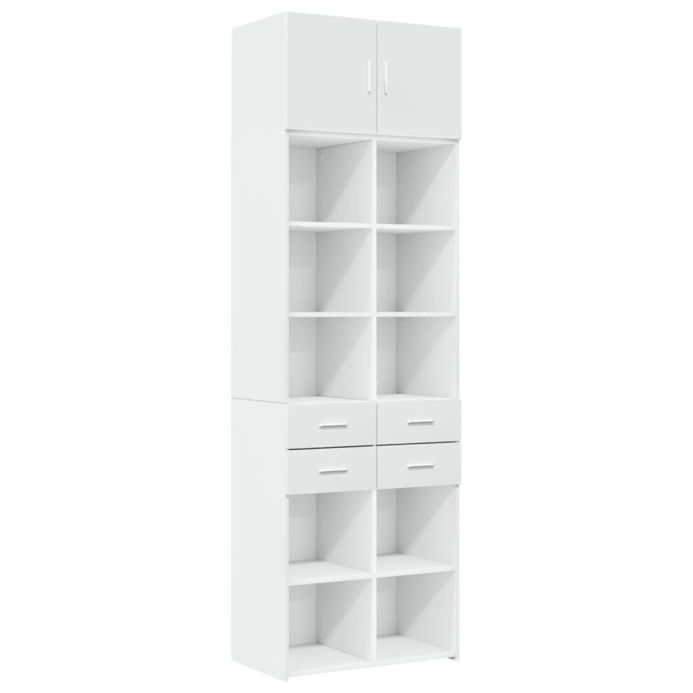 Vidaxl (White) Storage Cabinet Hall Side Cabinet Sideboard Sonoma Oak Engineered Wood