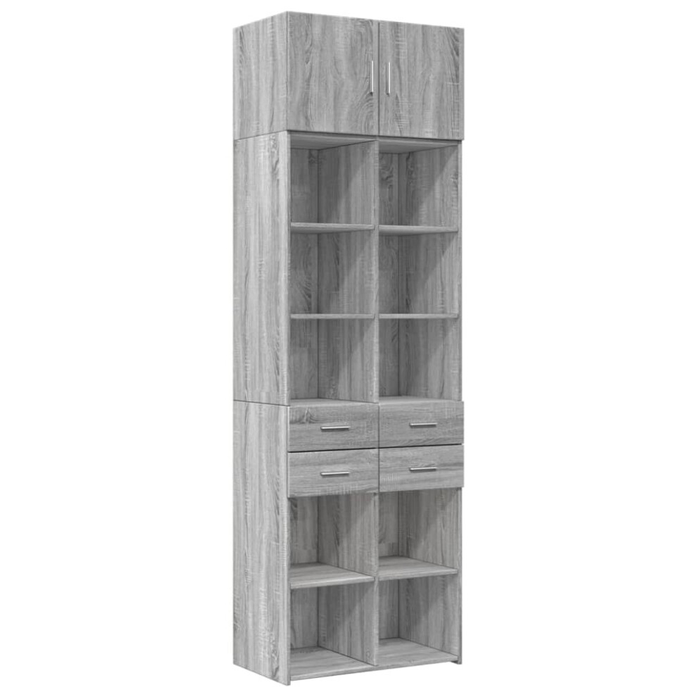 Vidaxl (Grey Sonoma) Storage Cabinet Hall Side Cabinet Sideboard Sonoma Oak Engineered Wood