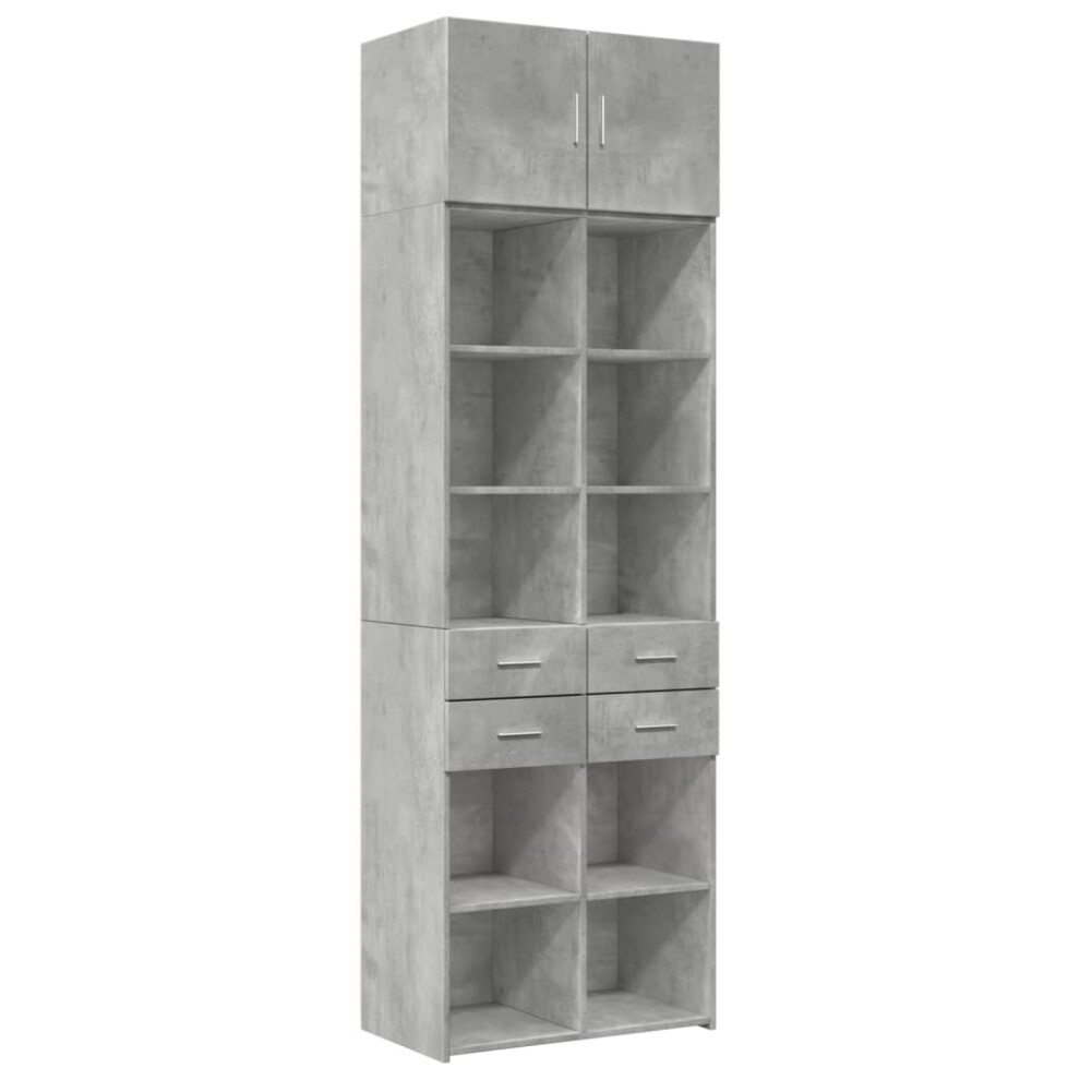 Vidaxl (Concrete Grey) Storage Cabinet Hall Side Cabinet Sideboard Sonoma Oak Engineered Wood