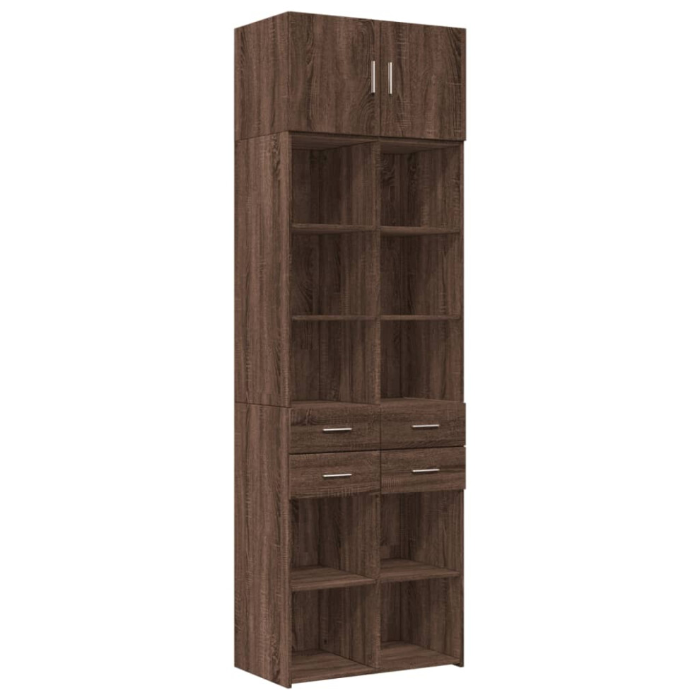 (brown oak) vidaXL Storage Cabinet Hall Side Cabinet Sideboard Sonoma Oak Engineered Wood