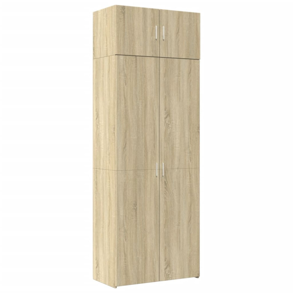 Vidaxl (Sonoma Oak) Storage Cabinet Hallway Side Cabinet Sideboard White Engineered Wood