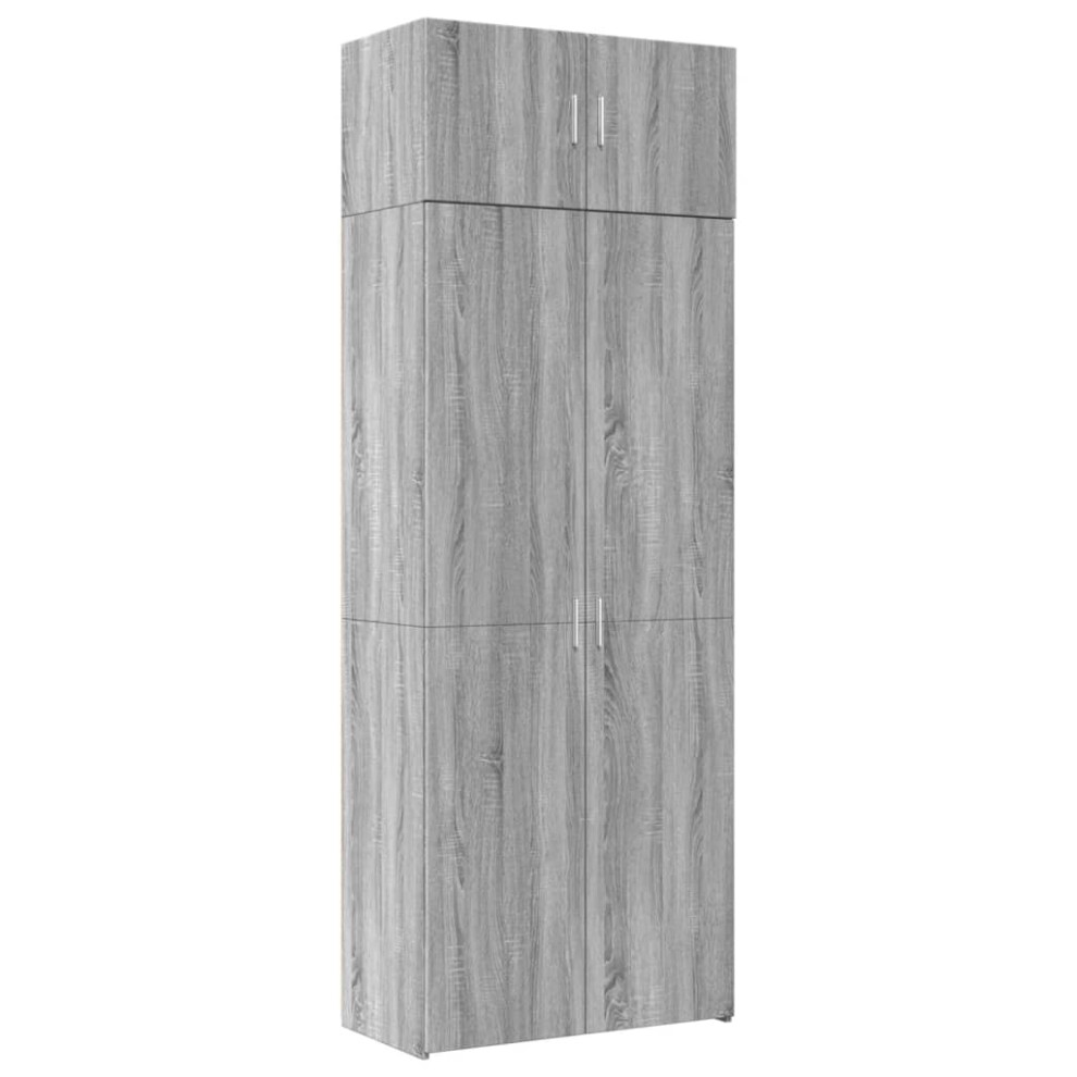 (grey sonoma) vidaXL Storage Cabinet Hallway Side Cabinet Sideboard White Engineered Wood