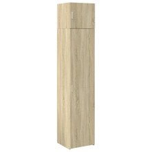 (sonoma oak) vidaXL Slim Storage Cabinet Hall Side Cabinet Sideboard Black Engineered Wood