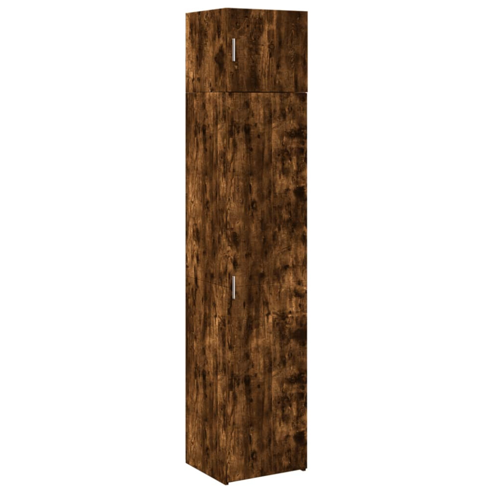 Vidaxl (Smoked Oak) Slim Storage Cabinet Hall Side Cabinet Sideboard Black Engineered Wood