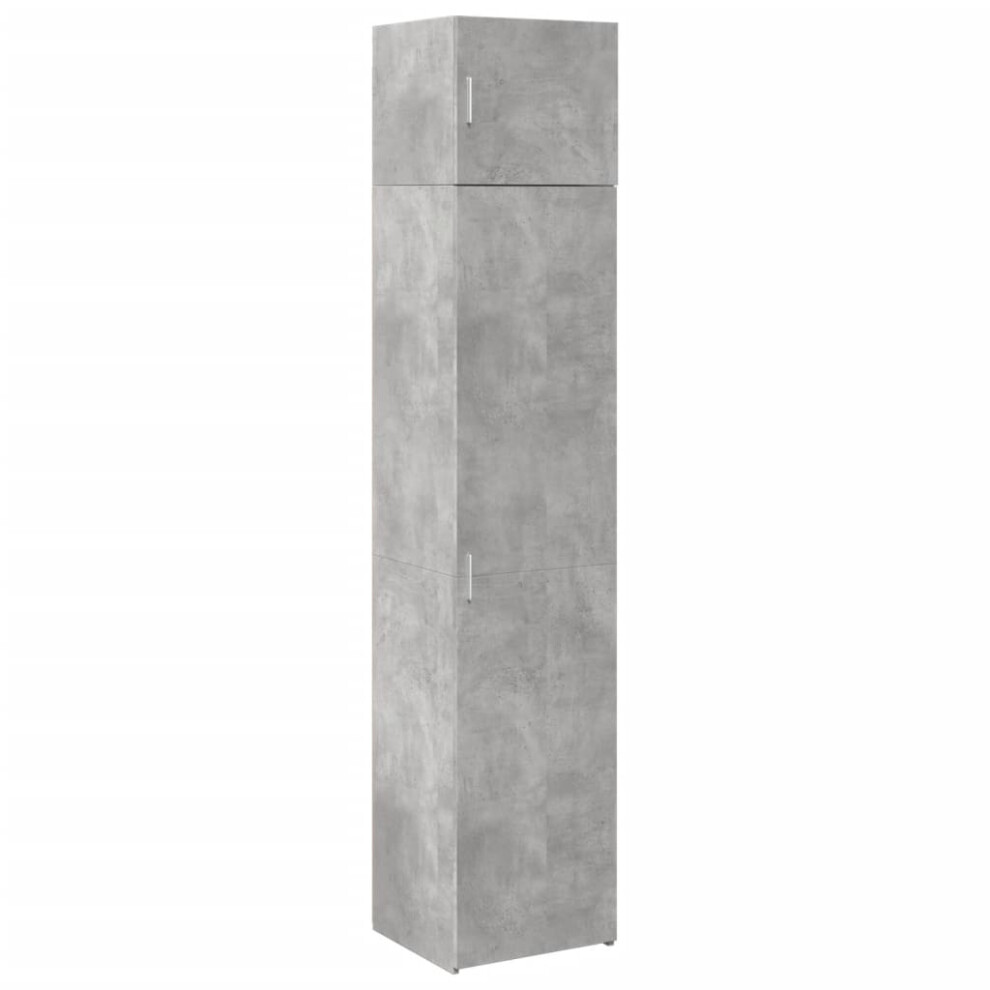 Vidaxl (Concrete Grey) Slim Storage Cabinet Hall Side Cabinet Sideboard Black Engineered Wood