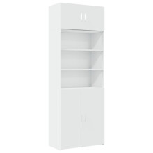 (white) vidaXL Storage Cabinet Hallway Side Cabinet Sideboard Black Engineered Wood