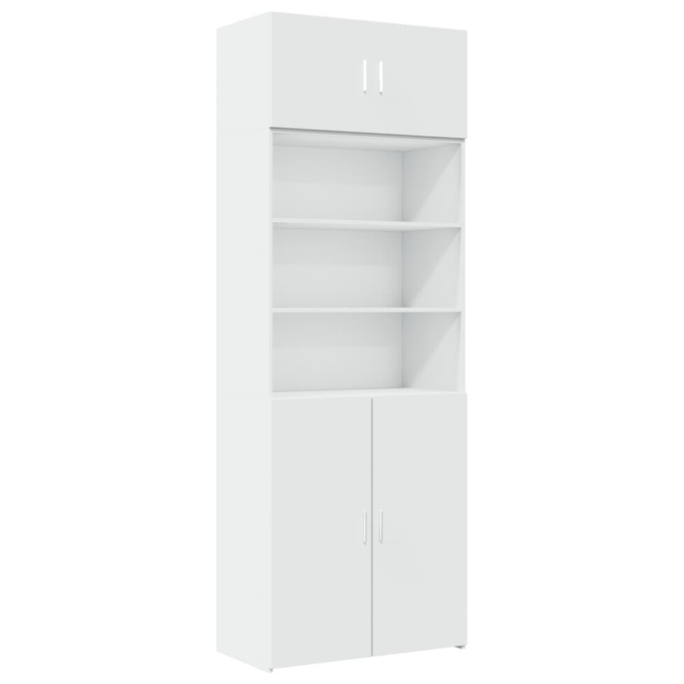 Vidaxl (White) Storage Cabinet Hallway Side Cabinet Sideboard Black Engineered Wood