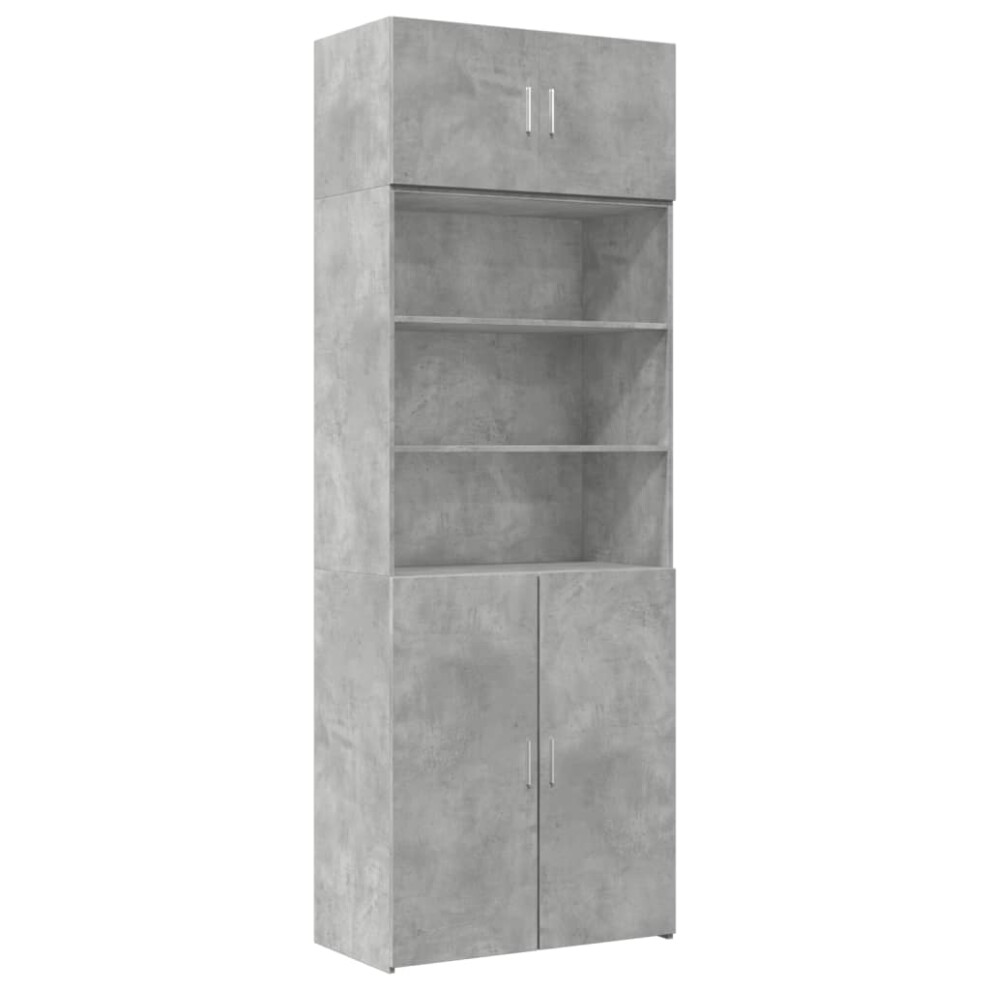 (concrete grey) vidaXL Storage Cabinet Hallway Side Cabinet Sideboard Black Engineered Wood