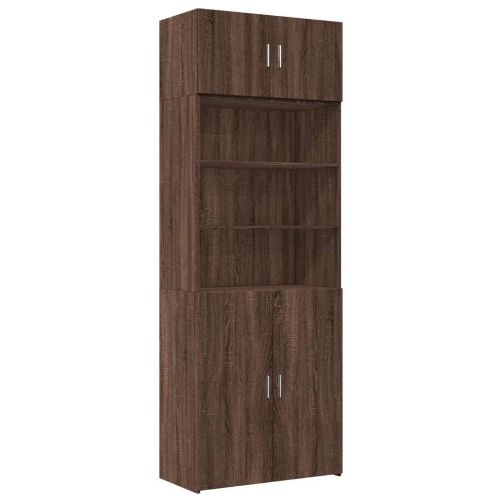 (brown oak) vidaXL Storage Cabinet Hallway Side Cabinet Sideboard Black Engineered Wood