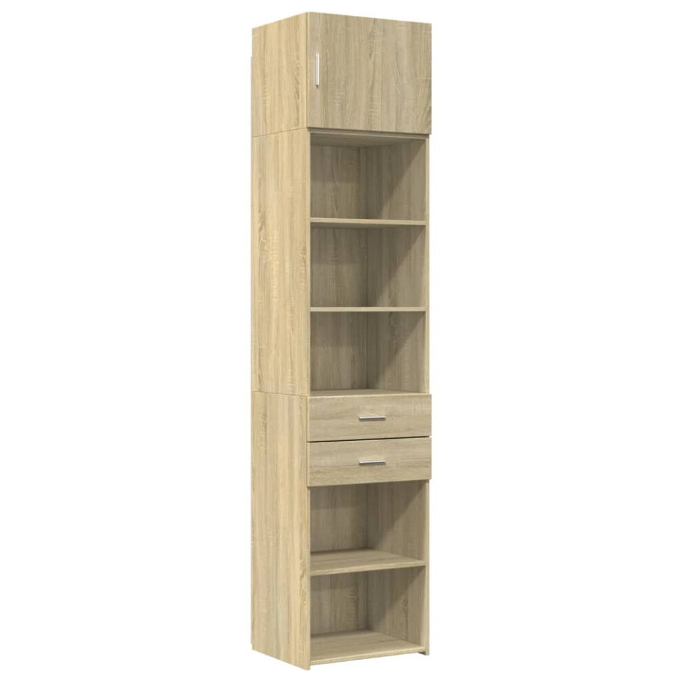 (sonoma oak) vidaXL Slim Storage Cabinet Side Cabinet Sideboard Sonoma Oak Engineered Wood