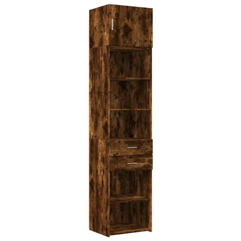 (smoked oak) vidaXL Slim Storage Cabinet Side Cabinet Sideboard Sonoma Oak Engineered Wood