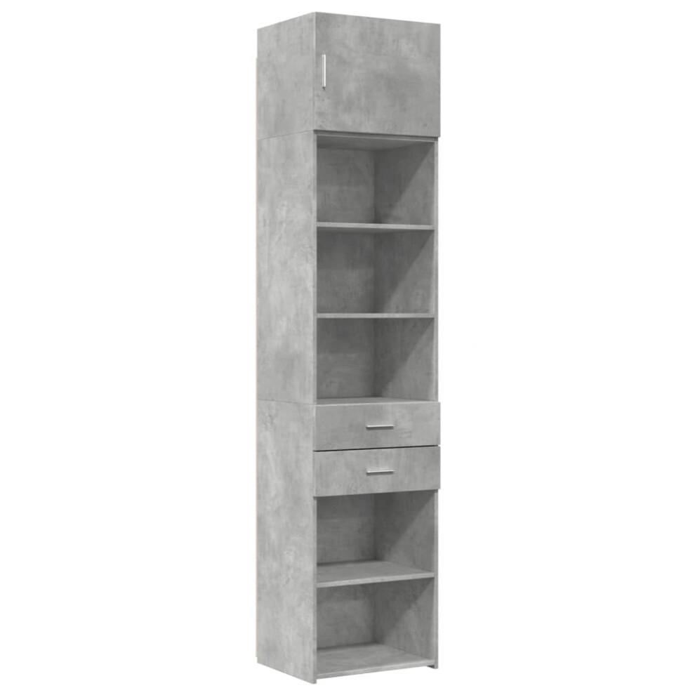 (concrete grey) vidaXL Slim Storage Cabinet Side Cabinet Sideboard Sonoma Oak Engineered Wood