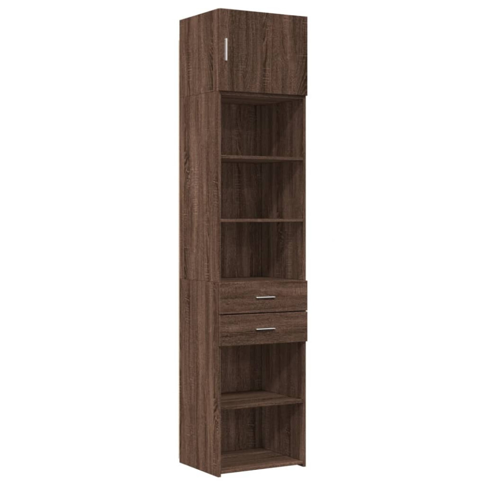 (brown oak) vidaXL Slim Storage Cabinet Side Cabinet Sideboard Sonoma Oak Engineered Wood