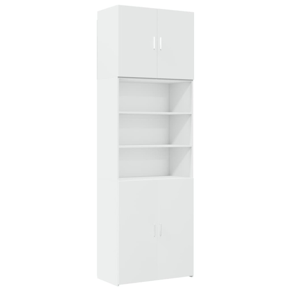 (white) vidaXL Highboard Sideboard Cabinet Storage Cupboard Sonoma Oak Engineered Wood