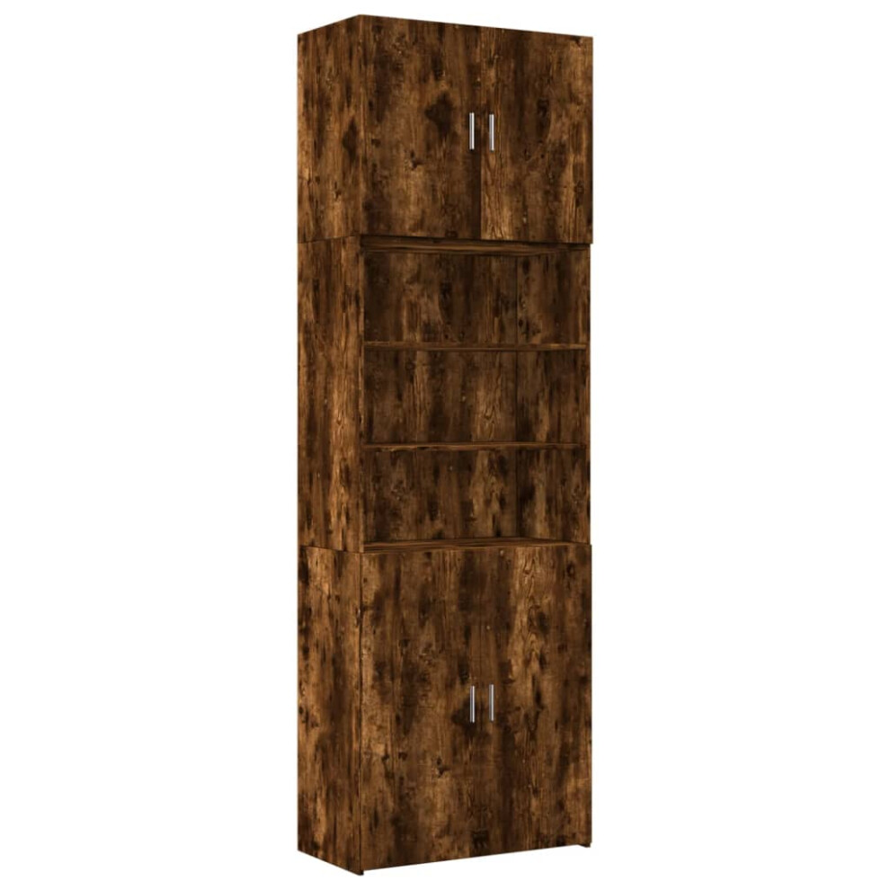 Vidaxl (Smoked Oak) Highboard Sideboard Cabinet Storage Cupboard Sonoma Oak Engineered Wood