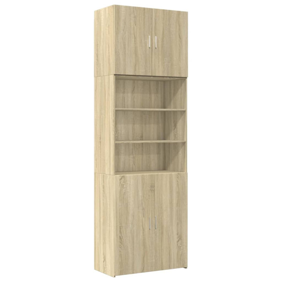 Vidaxl (Sonoma Oak) Highboard Sideboard Cabinet Storage Cupboard Sonoma Oak Engineered Wood