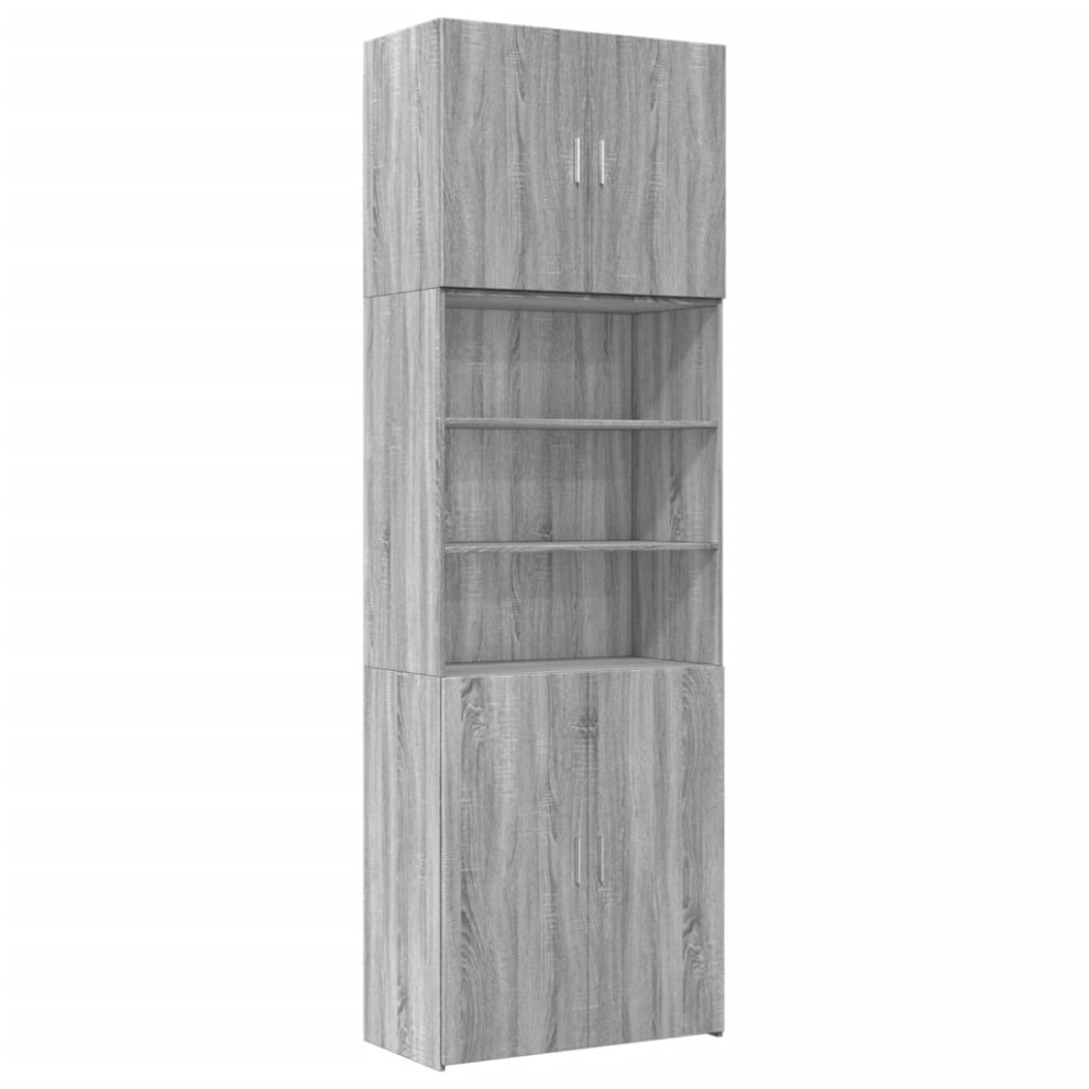 (grey sonoma) vidaXL Highboard Sideboard Cabinet Storage Cupboard Sonoma Oak Engineered Wood